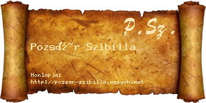 Pozsár Szibilla névjegykártya